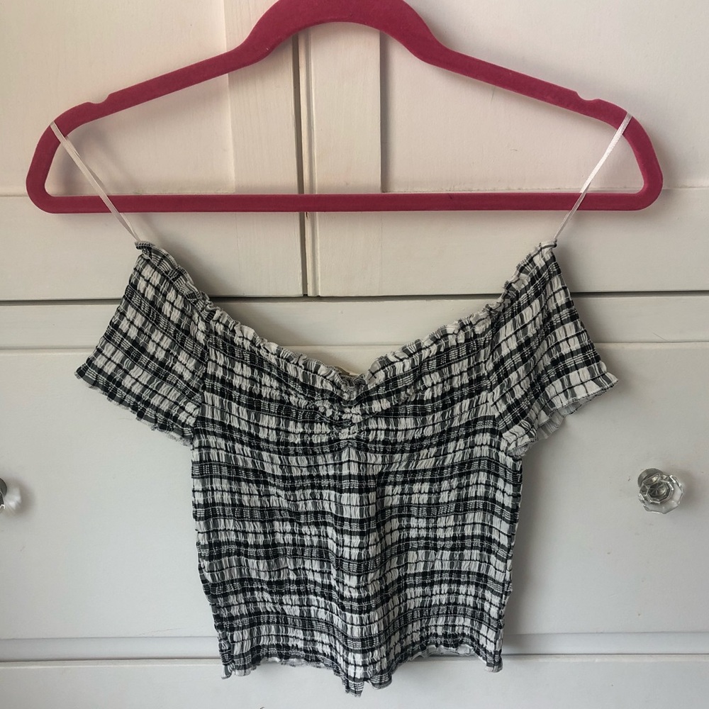 Pacsun LA Hearts Black and White Crop Top
